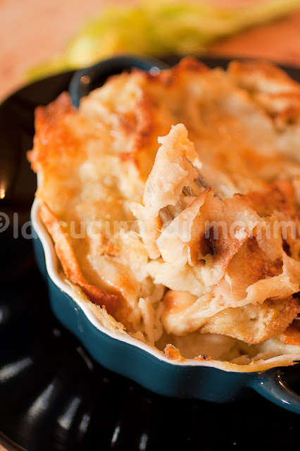 lasagne carasau alla crema di porri e finocchi