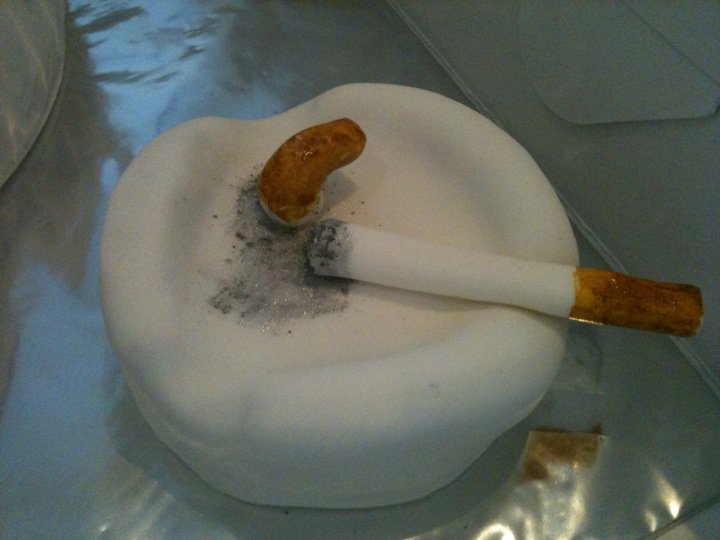 Tummy Full Of Yummy No Smoking Sign Cake