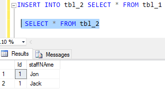 INSERT INTO statement in SQL ~ MVC