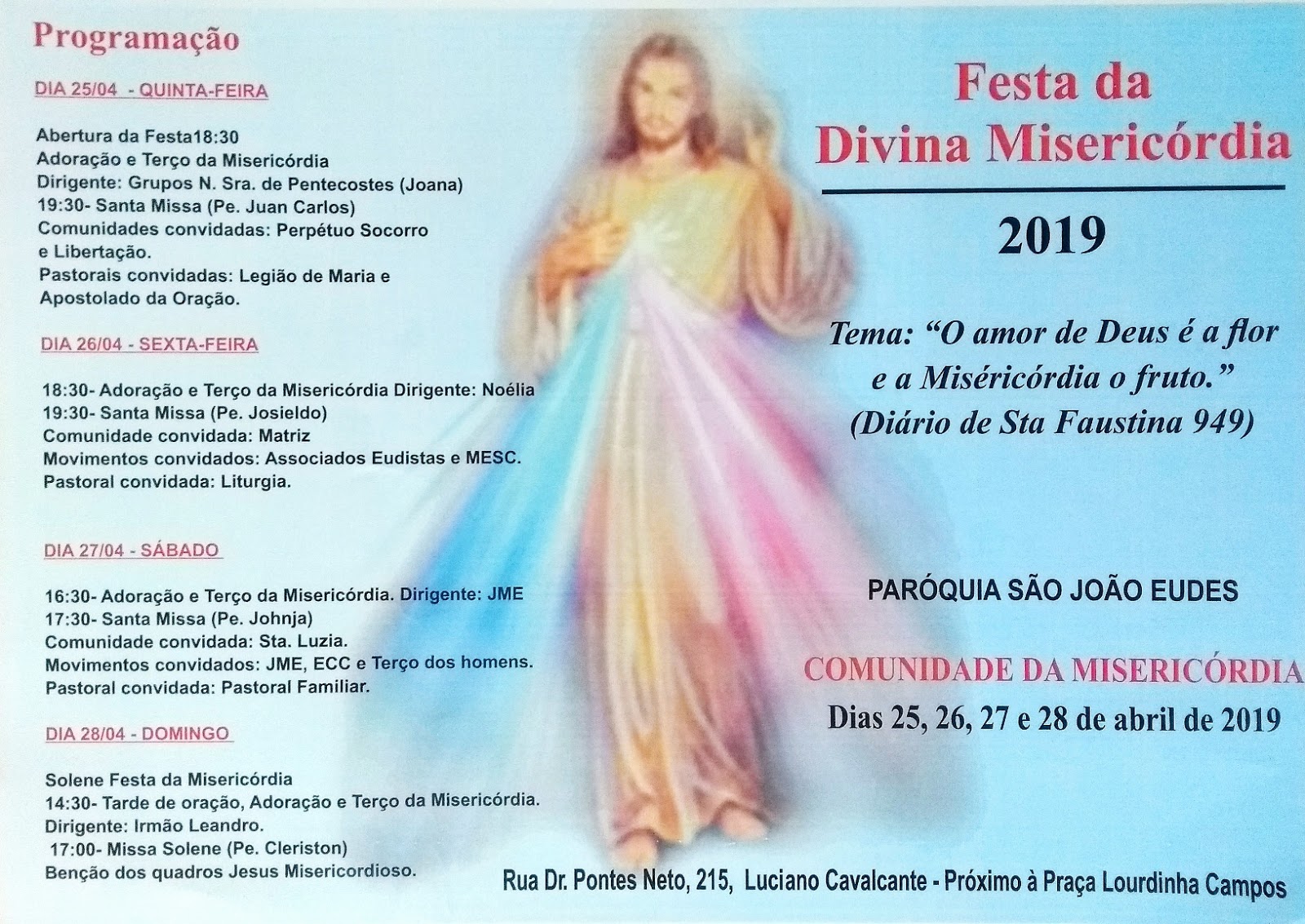 Blog Paróquia São João Eudes Arquidiocese de Fortaleza Programação