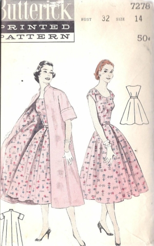 Vintage 50s Jumper Dress Circle Skirt &amp; Blouse Butterick Pattern
