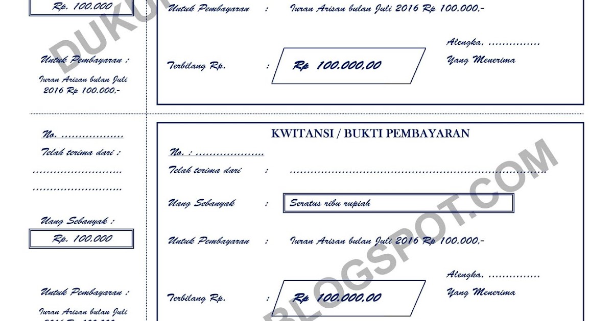 Mulih Ngarit Contoh Form Kwitansi Sederhana Dengan