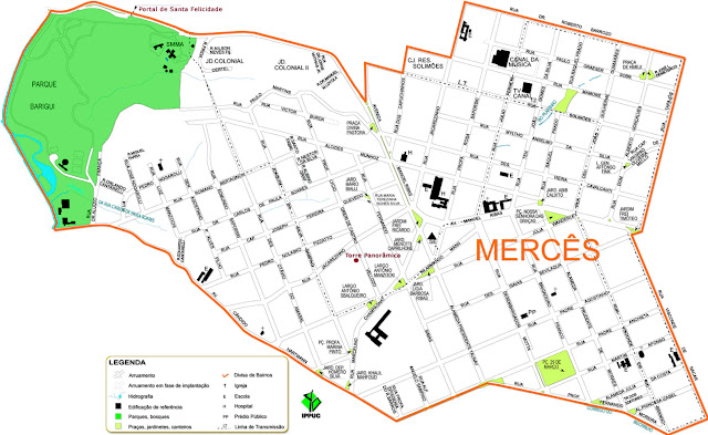 Mapa do bairro Mercês - Curitiba