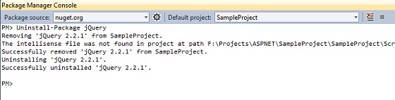 Uninstall package in package manager console command windows Uninstall package in package manager console command windows