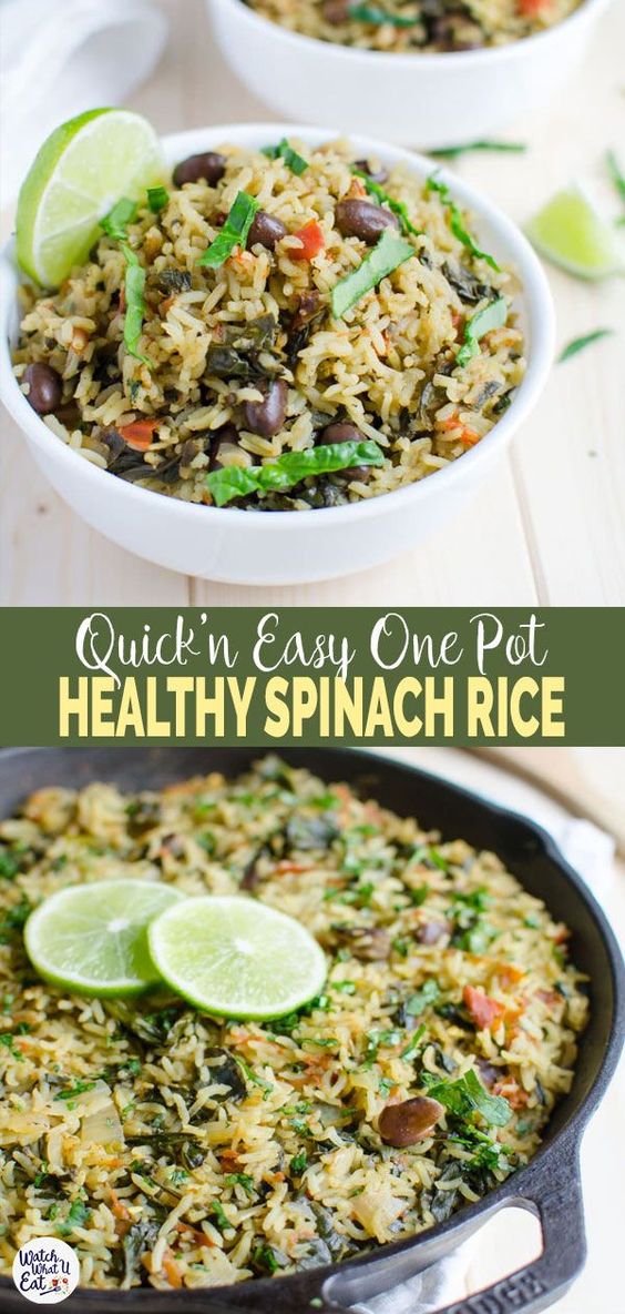 One Pot Spinach Rice - Quick and Easy Recipes