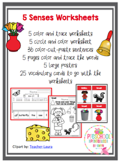 5 Senses Worksheets ~ Preschool Printables