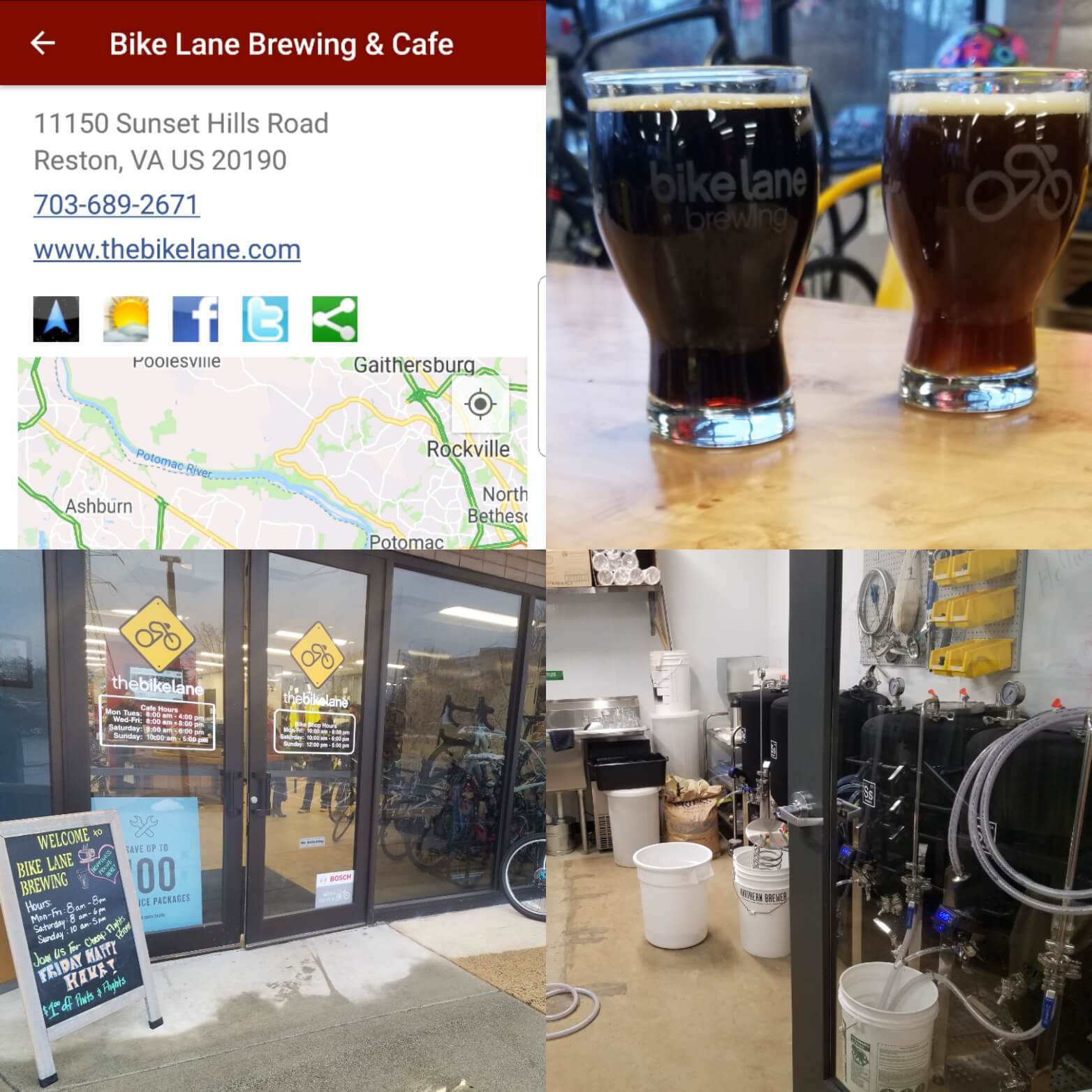 W&OD Bike Trail Reston's Bike Lane Brewing & Cafe