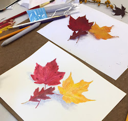 watercolor pencil leaves autumn pencils inktense kjf fine