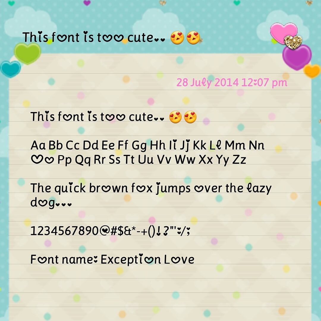 my cute fonts exception love custom font android iphone cute fonts for android