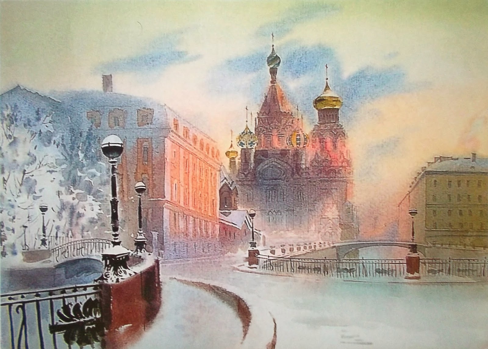 Зимний Петербург рисунок
