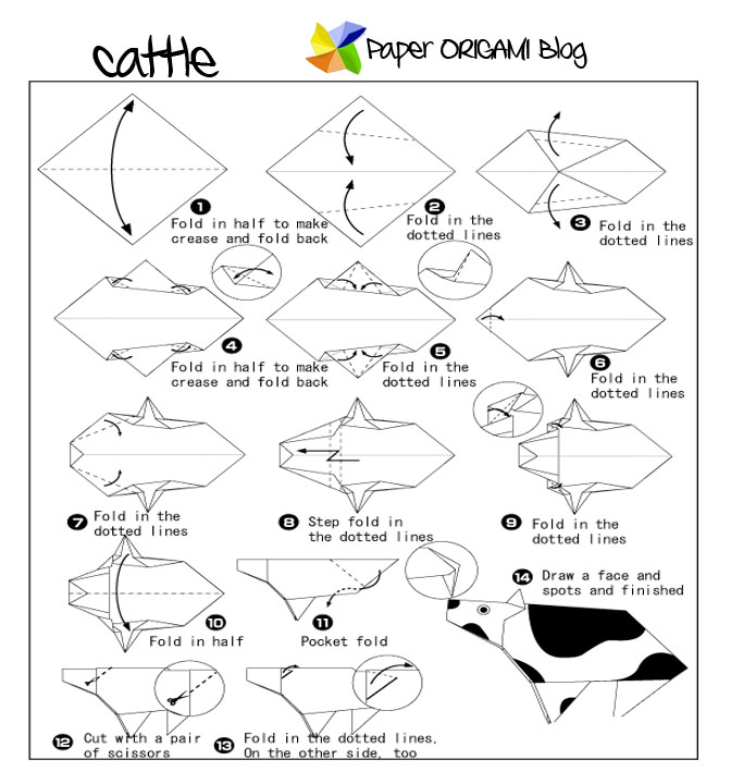 Cow Origami Paper Origami Guide