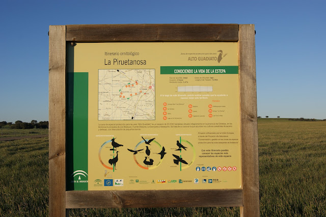 Panel descriptivo del Itinerario Ornitológico de la Piruetanosa , que nos marca el inicio de la ruta . 