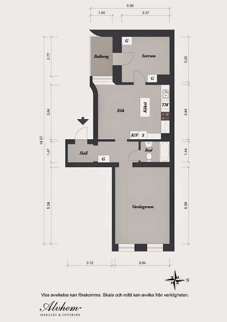 Blog Achados de Decoração. Apartamento decorado em branco, preto e cinza chic.
