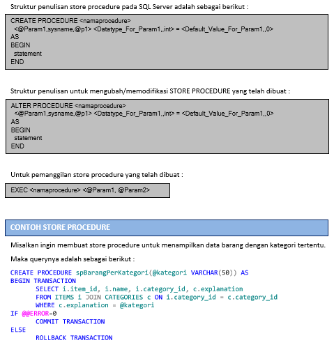 PENJELASAN TENTANG STORED PROCEDURE DAN PENGGUNAANNYA PADA MYSQL ...