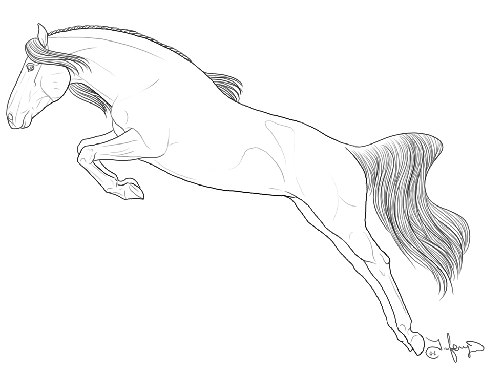 Free Printable Horse Jumping Coloring Pages