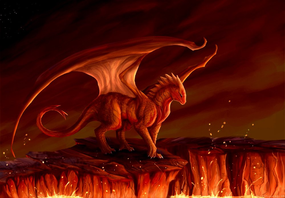 Рисунок огненного дракона