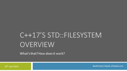 C 17 Std Filesystem Overview