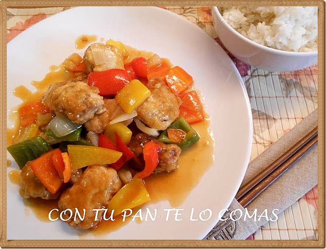 Cerdo con salsa agridulce