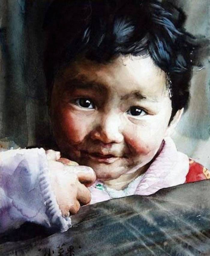 Акварельные портреты Тибета. Liu Yungsheng