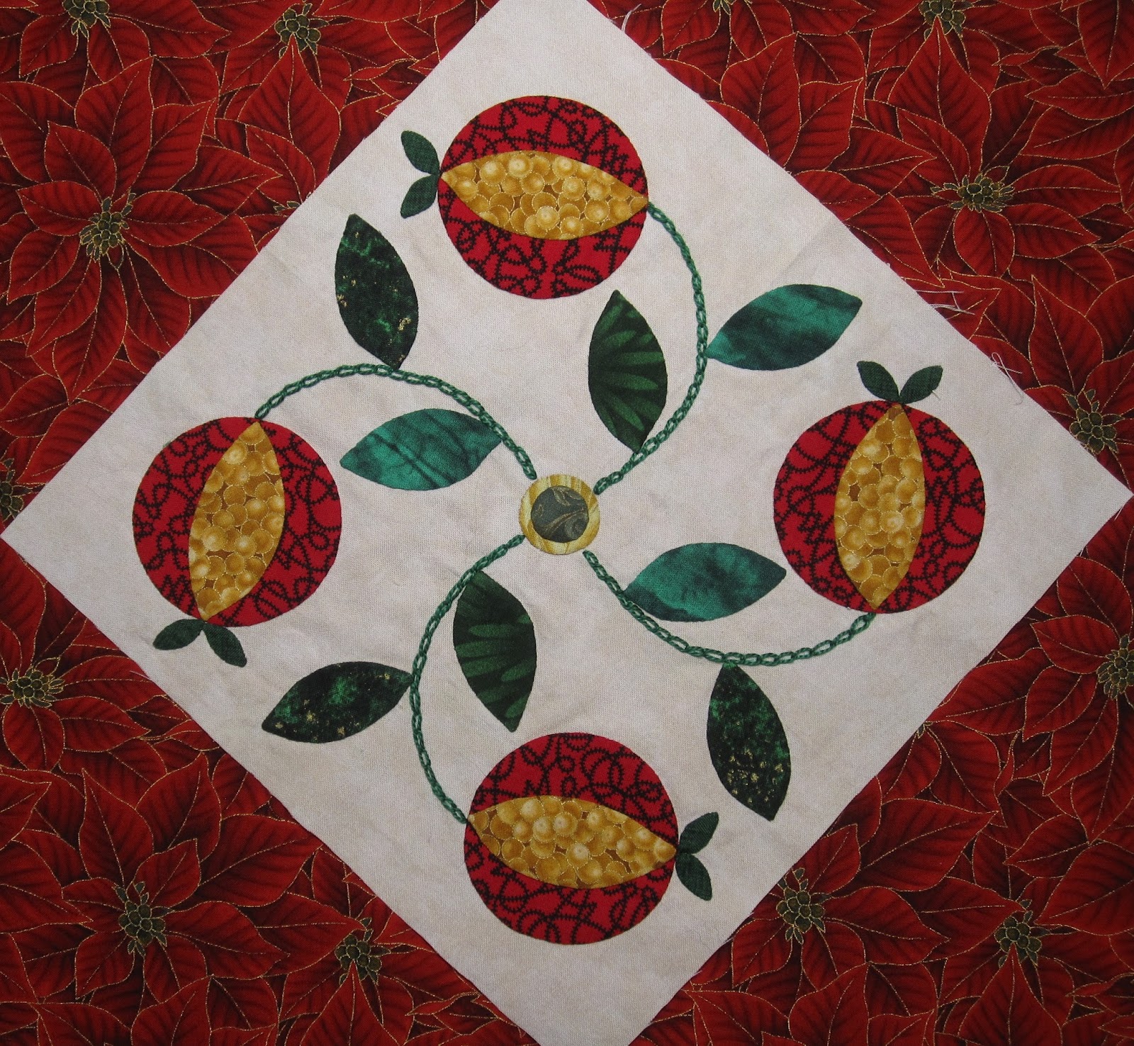 Rebecca Grace Quilting Jingle BOM Applique Block 4 is Finished