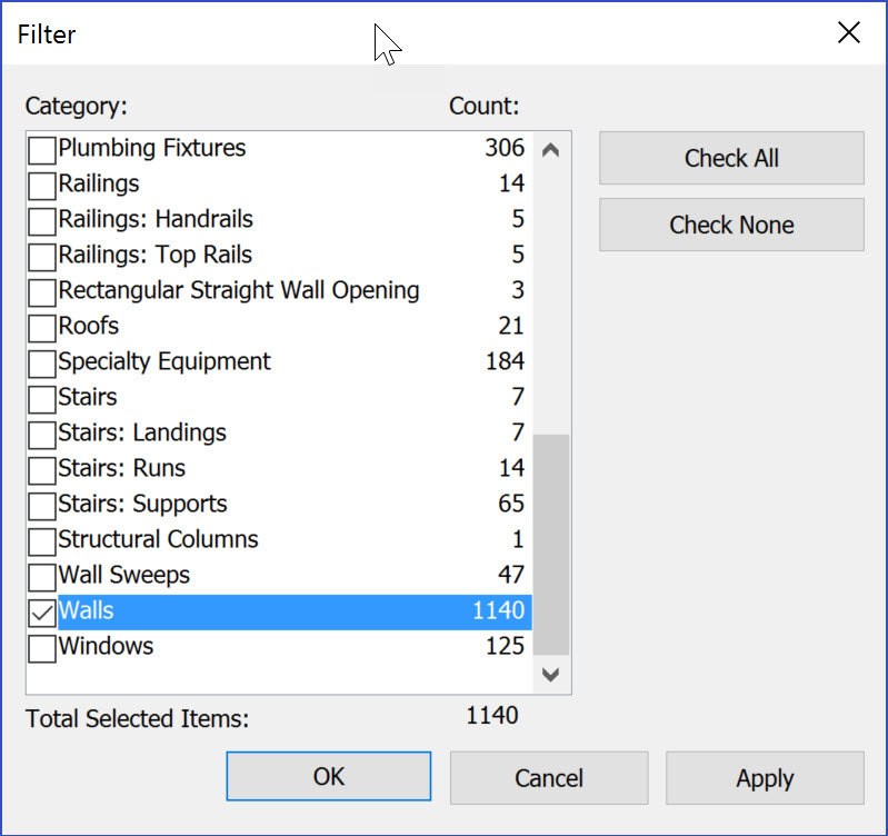 BIM Chapters Revit Properties Filter