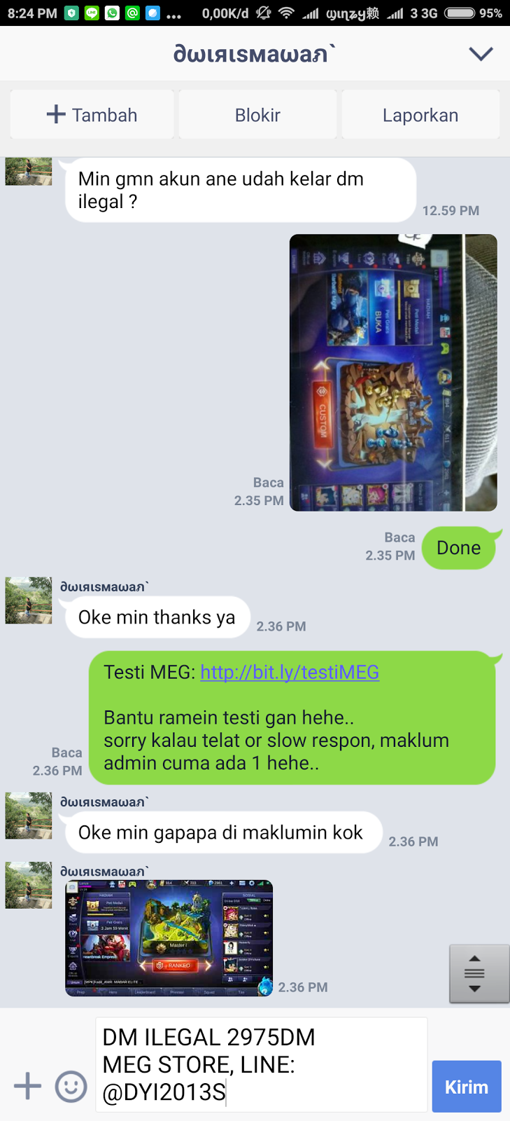 Jasa Top Up Diamond Ilegal Mobile Legends Android MEG Store Bang