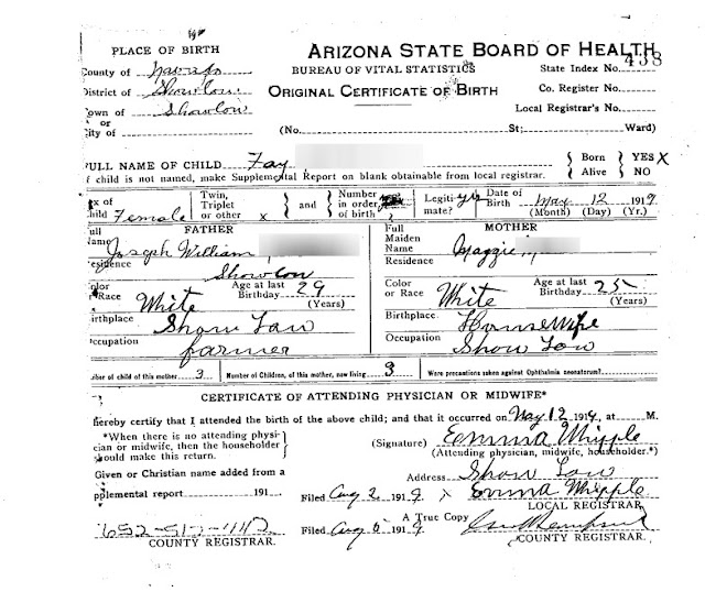 Gena's Genealogy Women's History Month 2018 Birth Certificates
