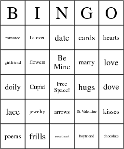 Valentine's Day Bingo 2