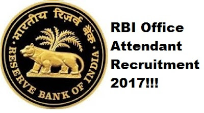 RBI recruitment for Office Attendant 2017 RBI recruitment for Office Attendant 2017