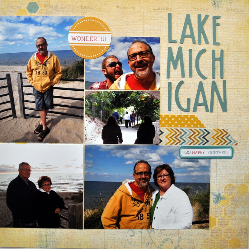 Random Memories Two Page Scrapbook Layout "Lake Michigan"
