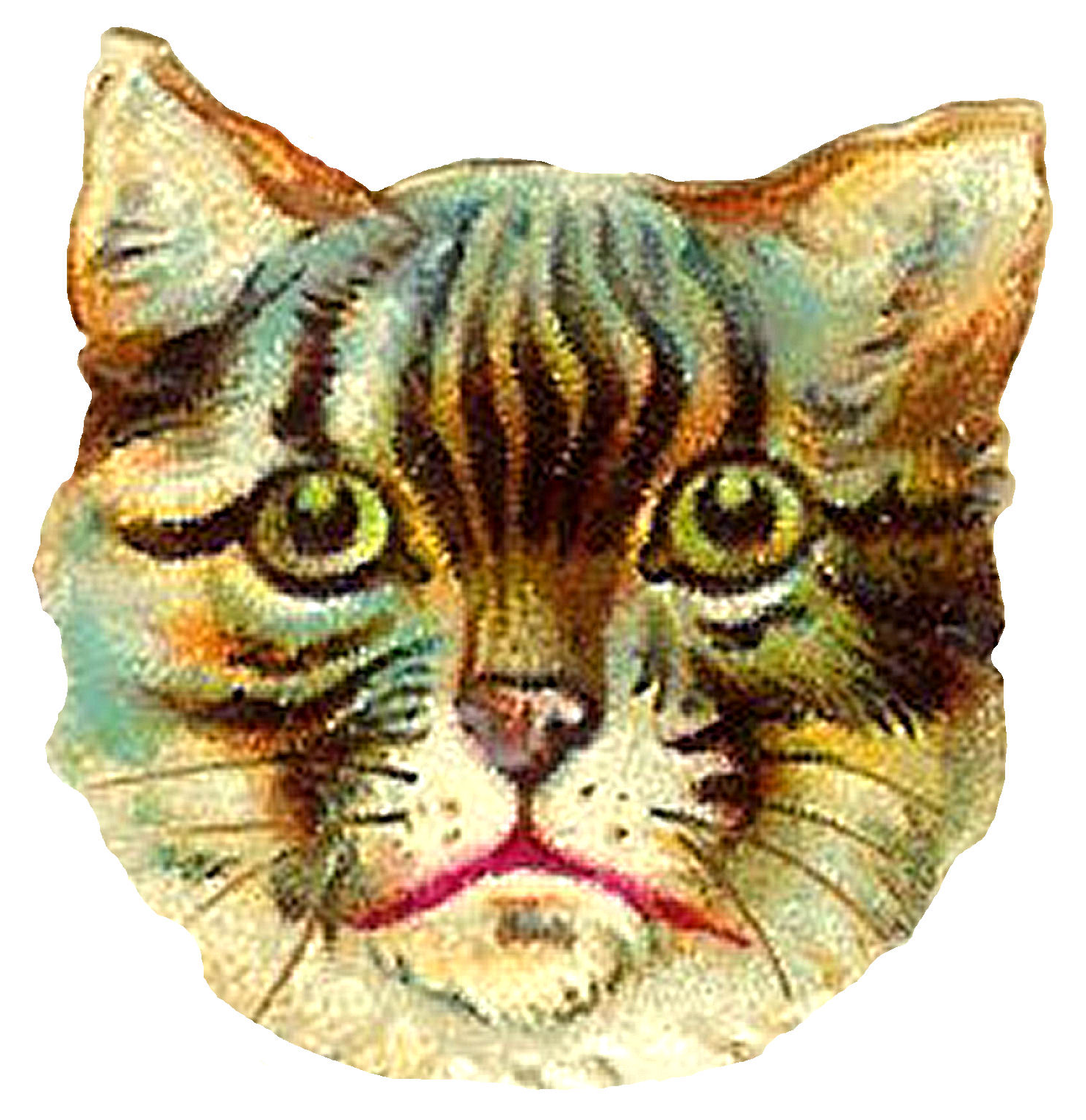 Antique Images Free Cat Clip Art Antique Tabby Cat Head Victorian Scrap