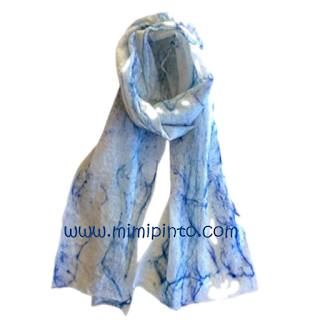 Blue Merino Scarf by Mimi Pinto on Amazon UK