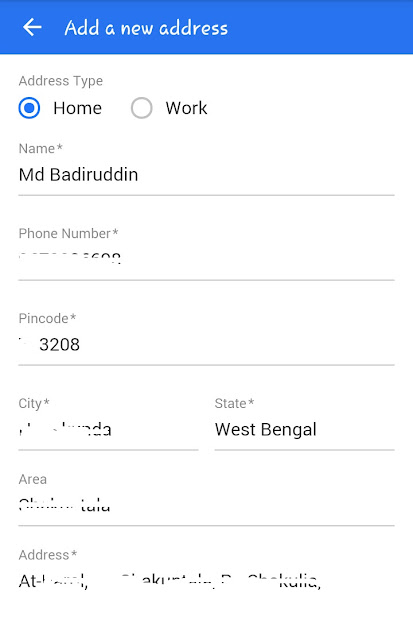 add a new address on flipkart payments