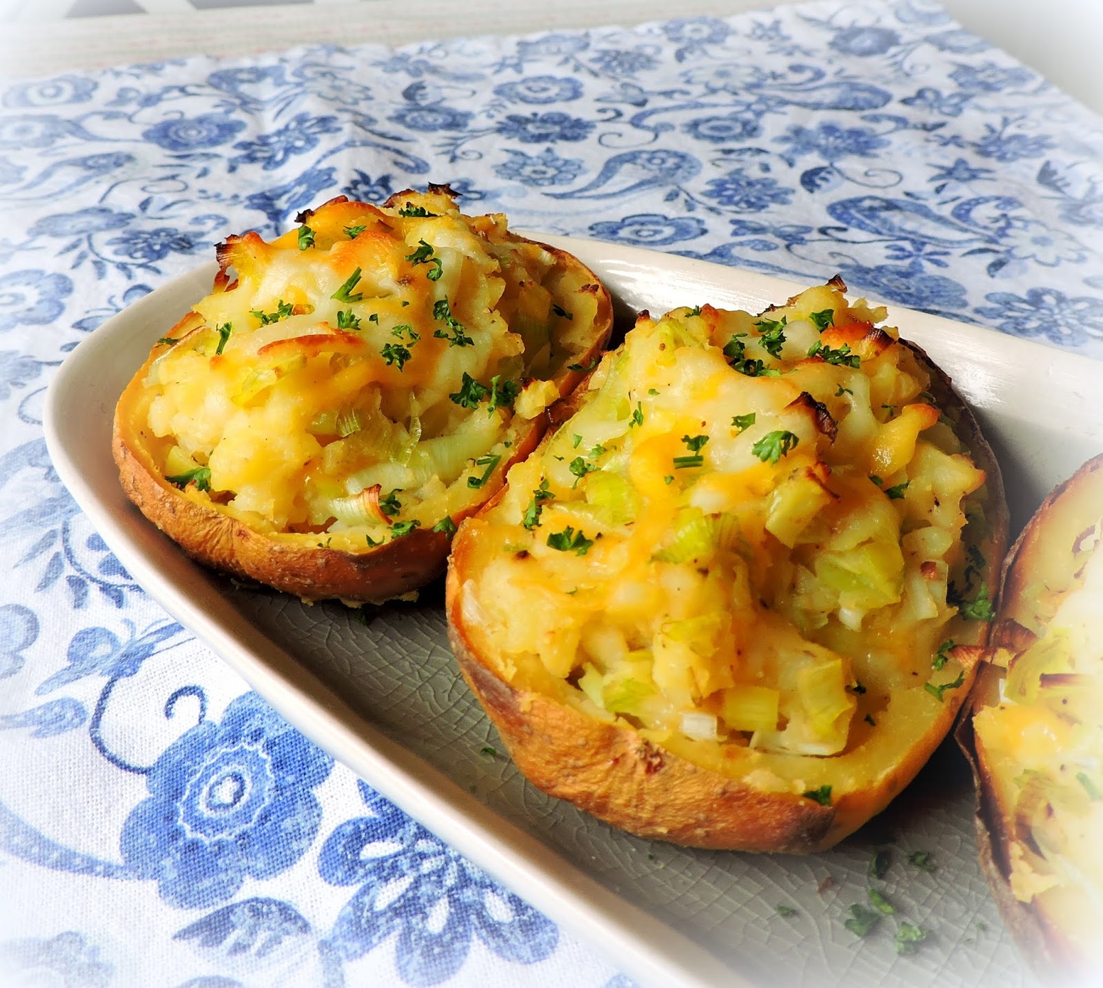 Twice Baked Potatoes with Leeks & Cheese The English Kitchen