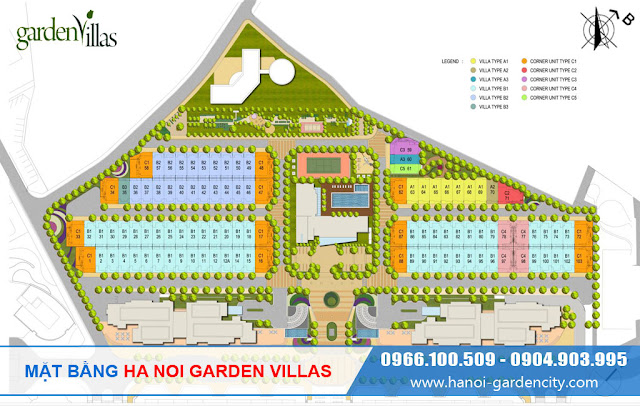 Mặt bằng biệt thự Hà Nội Garden Villas Biệt thự Garden Villas, biệt thự Garden City, biệt thự Arden Park