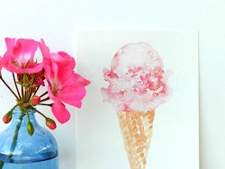 cream ice watercolor cone paint wants painting elise engh pink honestly watercolors favorite