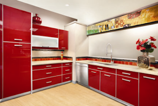 2011 modern red kitchen cabinets