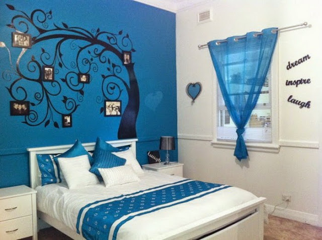 desain kamar tidur sederhana Sky Blue Bedroom