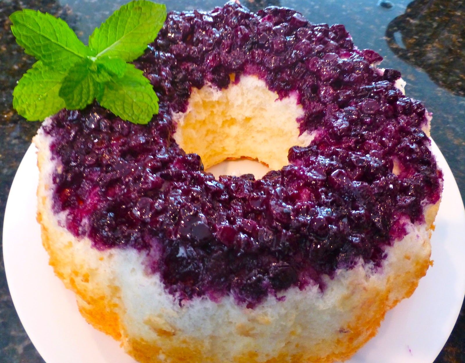 Blueberry Angel Food Cake