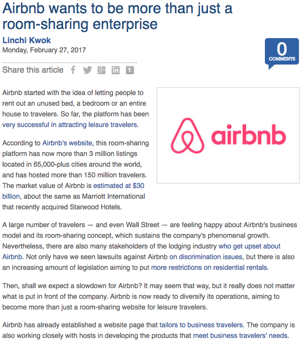 Airbnb wants to be more than just a roomsharing enterprise