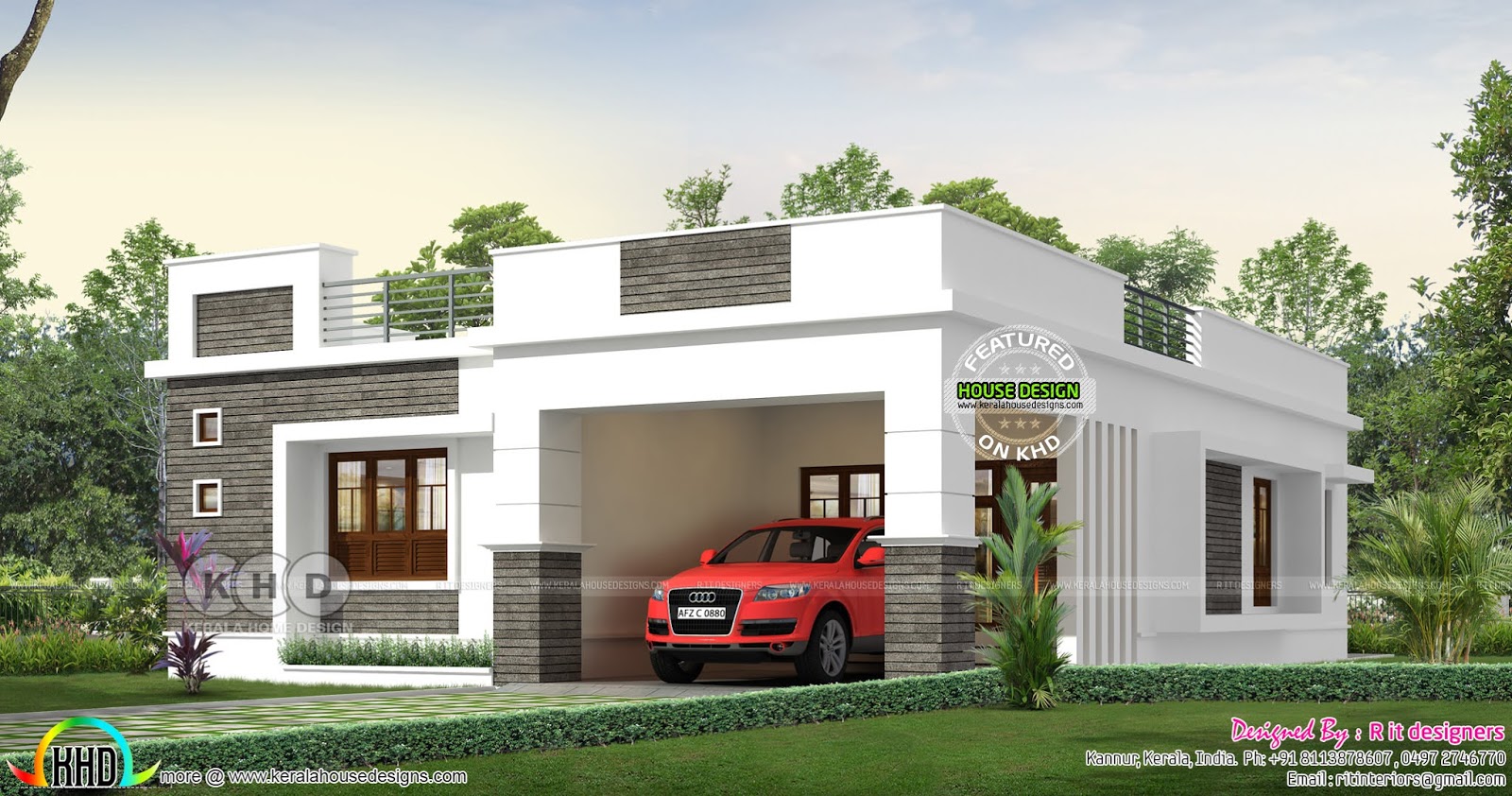 1809 square feet single floor 2 bedroom home - Kerala home design ...