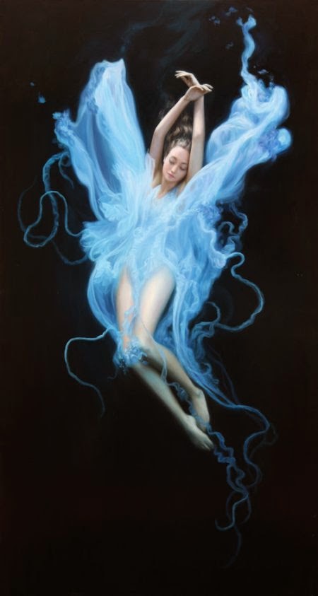 Dorian Vallejo pinturas belas mulheres flutuando sonho