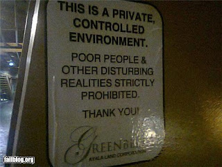 hilarious hotel sign, no poor people