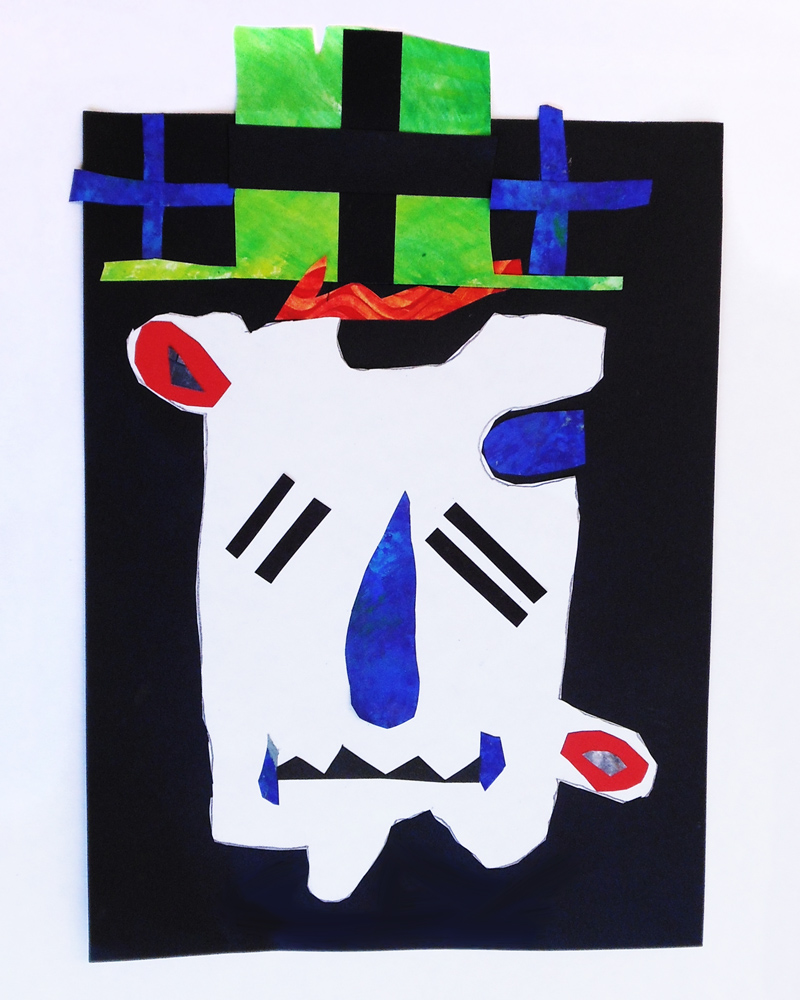 Earl Warren Arts: Third Grade: Abstract Re-cycled Paper Masks