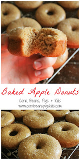 Baked Apple Donuts with Vanilla Cider Glaze #AppleWeek