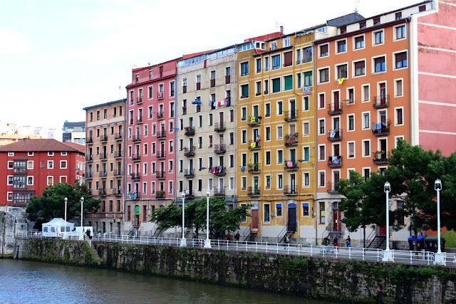 Colourful buildings in Bilbao, Spain - London travel blog