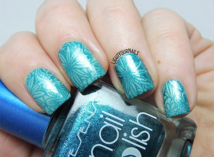 Blue Stamping Nail Art for Beginners - wide 7