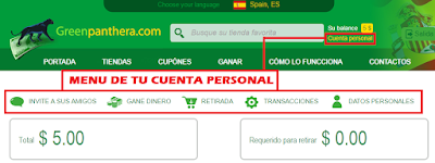 CUENTA PERSONAL GREENPANTHERA Detalles de tu cuenta personal