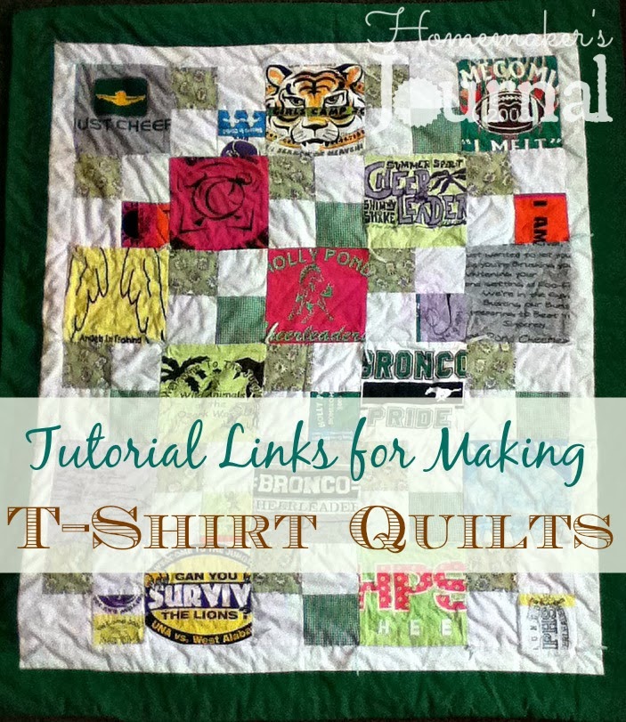 Homemaker's Journal: T-Shirt Quilt Tutorials