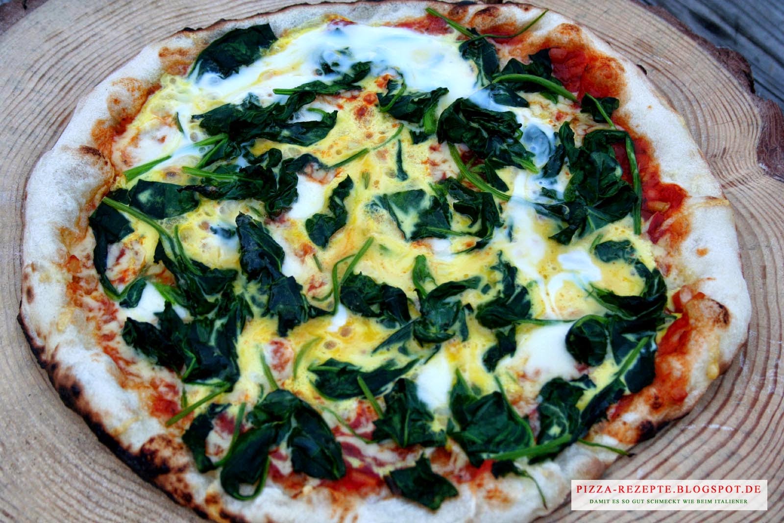 Pizza Spinat mit Ei | Pizza Rezepte - italienische Pizza zu Hause ...